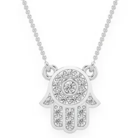 0.15CTW Mini Diamond Hamsa Pendant