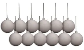 12 Pack 100mm 4" White Matte Ball Ornament with Wire