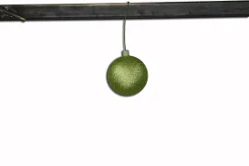 12 Pack 60mm 2.5" Glitter Sage Green Ball Ornament with Wire