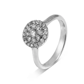 18ct White Gold Diamond Halo Illusion Ring