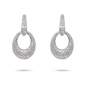 4.99 Carat Total Weight Diamond 18k White Gold Day to Night Earrings