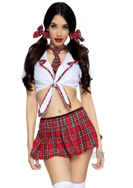 4PC Miss Prep School  RED/WHITE MED/LGE