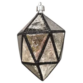 5” Geometric Finial Ornament - Silver/Black  | XJB