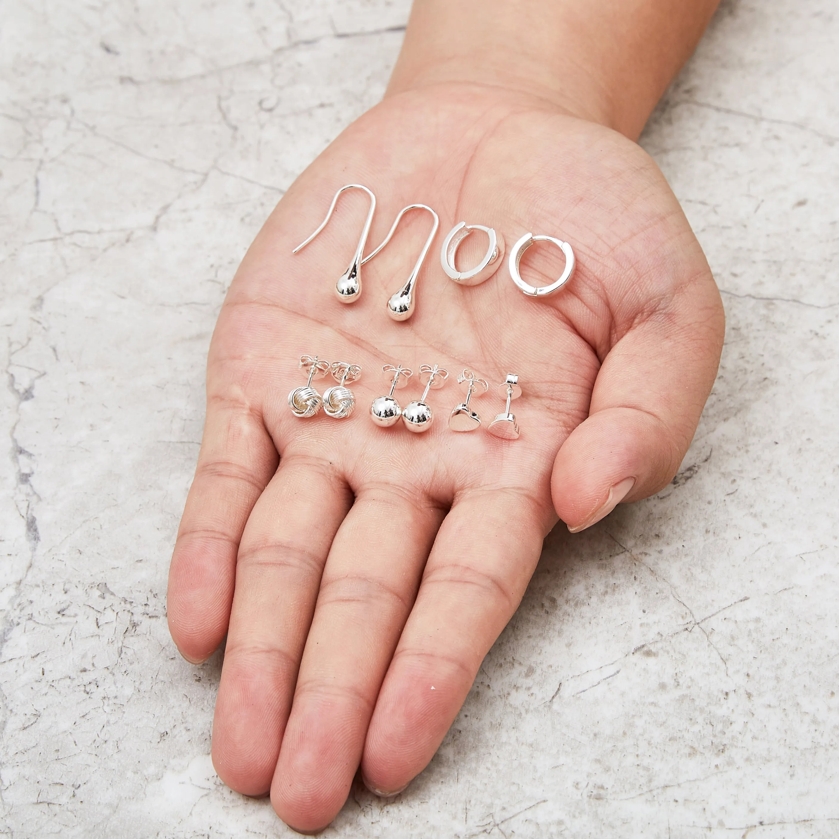 5 Pairs of Silver Plated Earrings