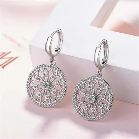 925 Sterling Dream catcher Silver Round Stud Earrings