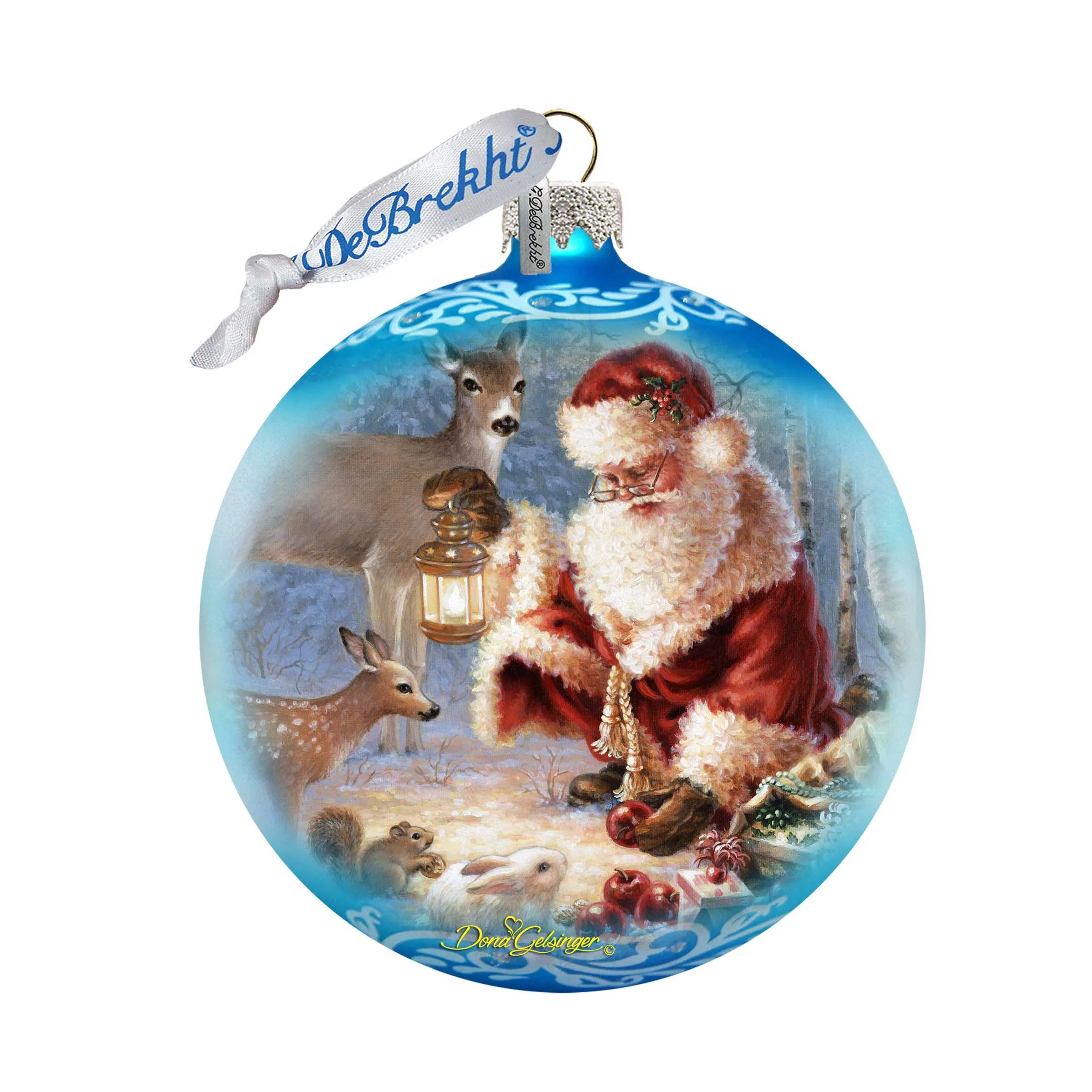 Abundance of Joy Glass Christmas Ornament by D Gelsinger - Santa and Snowman Dcor - 71102-0104