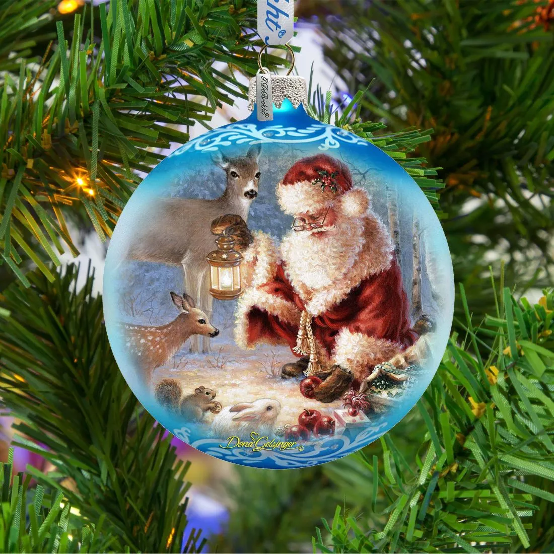 Abundance of Joy Glass Christmas Ornament by D Gelsinger - Santa and Snowman Dcor - 71102-0104
