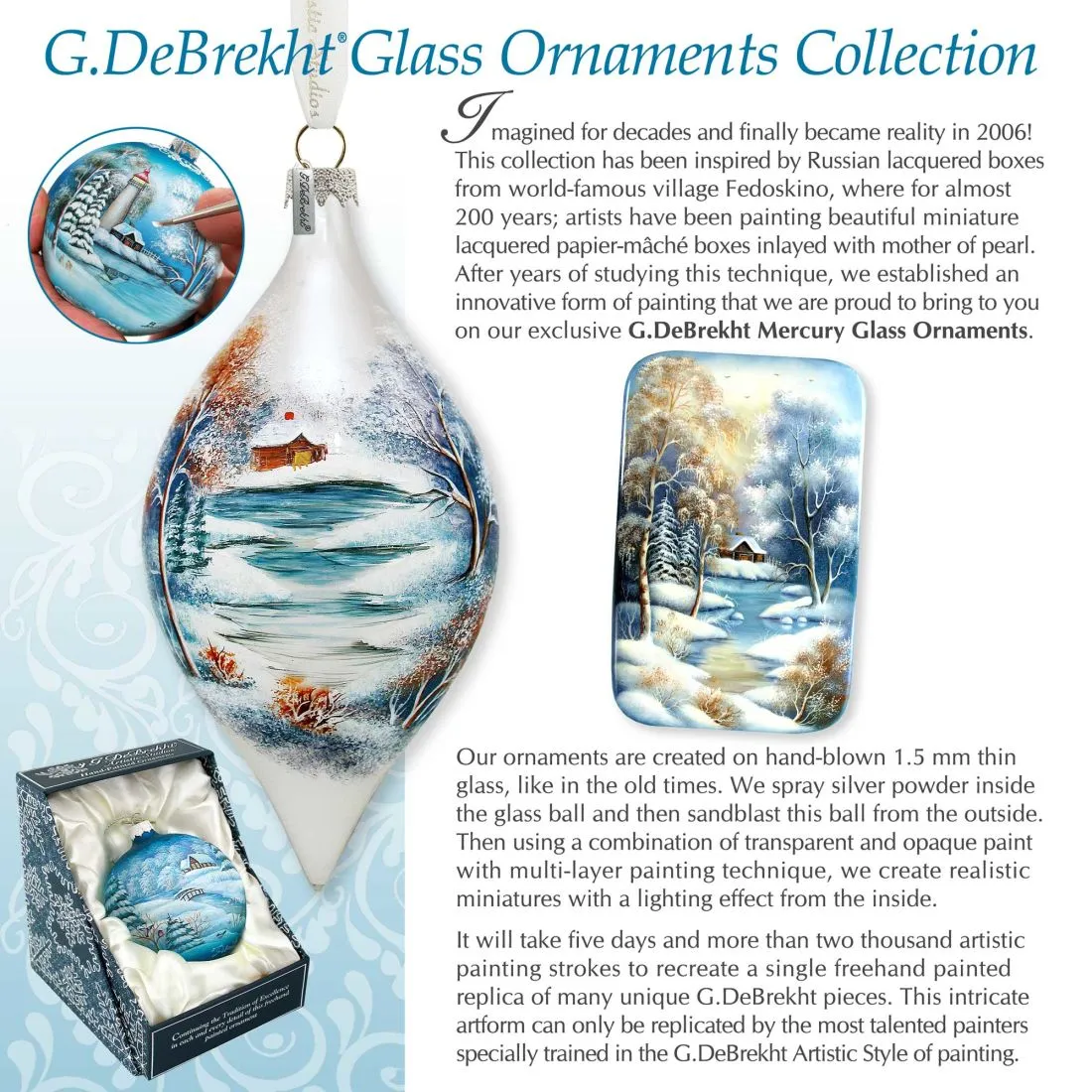 Abundance of Joy Glass Christmas Ornament by D Gelsinger - Santa and Snowman Dcor - 71102-0104