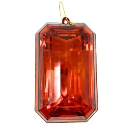 Emerald-Cut Acrylic Gem Ornament, 8-Inch - Copper Color | ACK