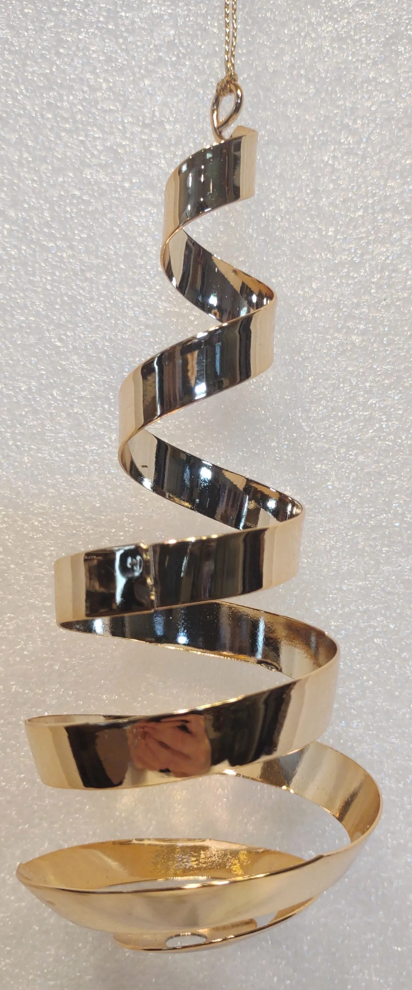 Acrylic Gold Swirl Ornament 5"