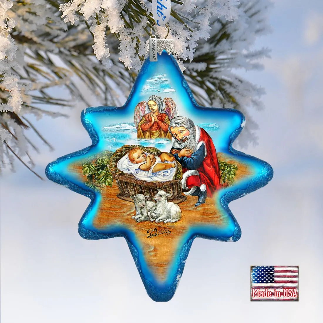 Adoration North Star Glass Ornament by G. DeBrekht - Christmas Décor - 755-032
