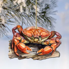 Alaskan Charming Crab Wooden Ornaments by G.Debrekht - Wildlife Holiday Décor - 8710121-2