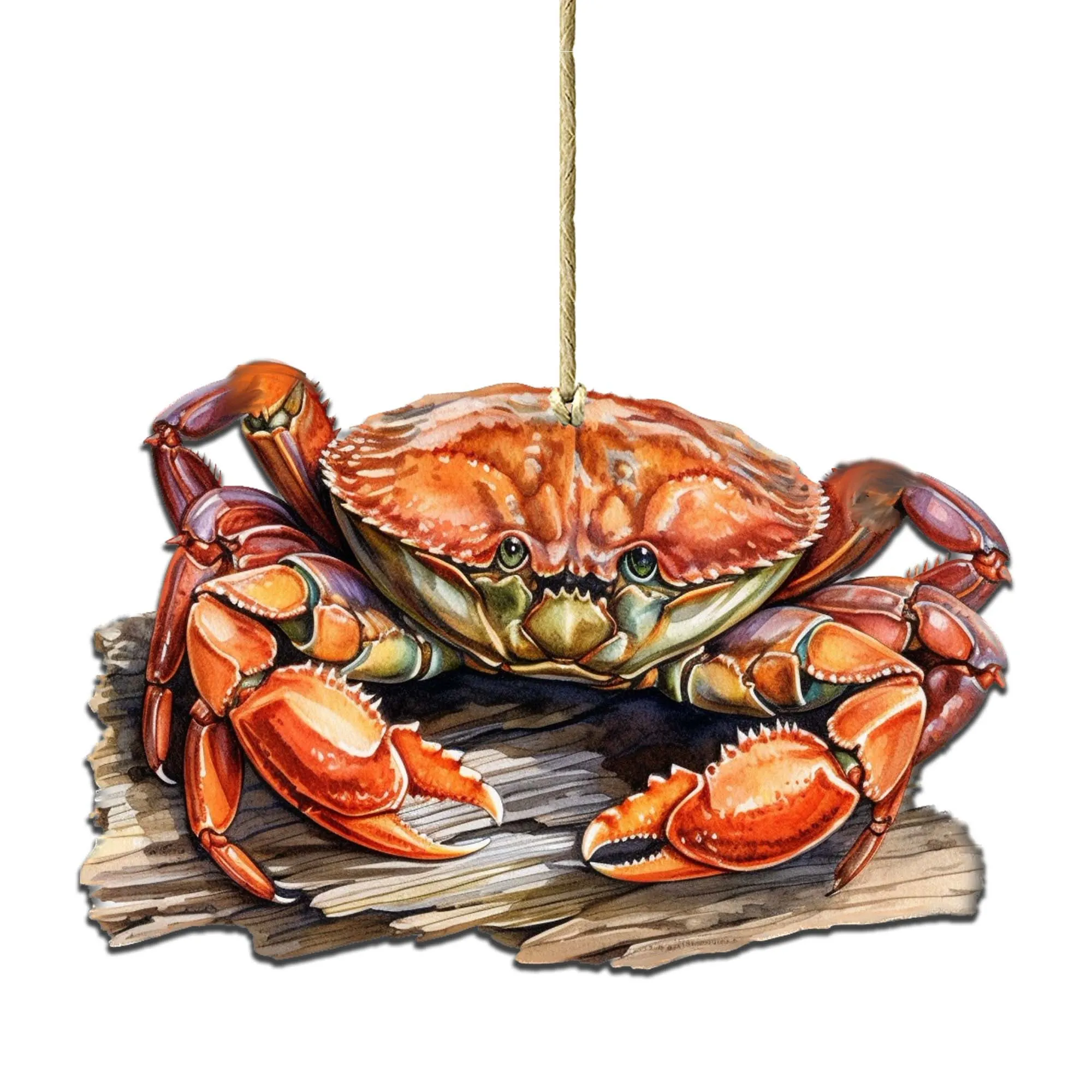 Alaskan Charming Crab Wooden Ornaments by G.Debrekht - Wildlife Holiday Décor - 8710121-2