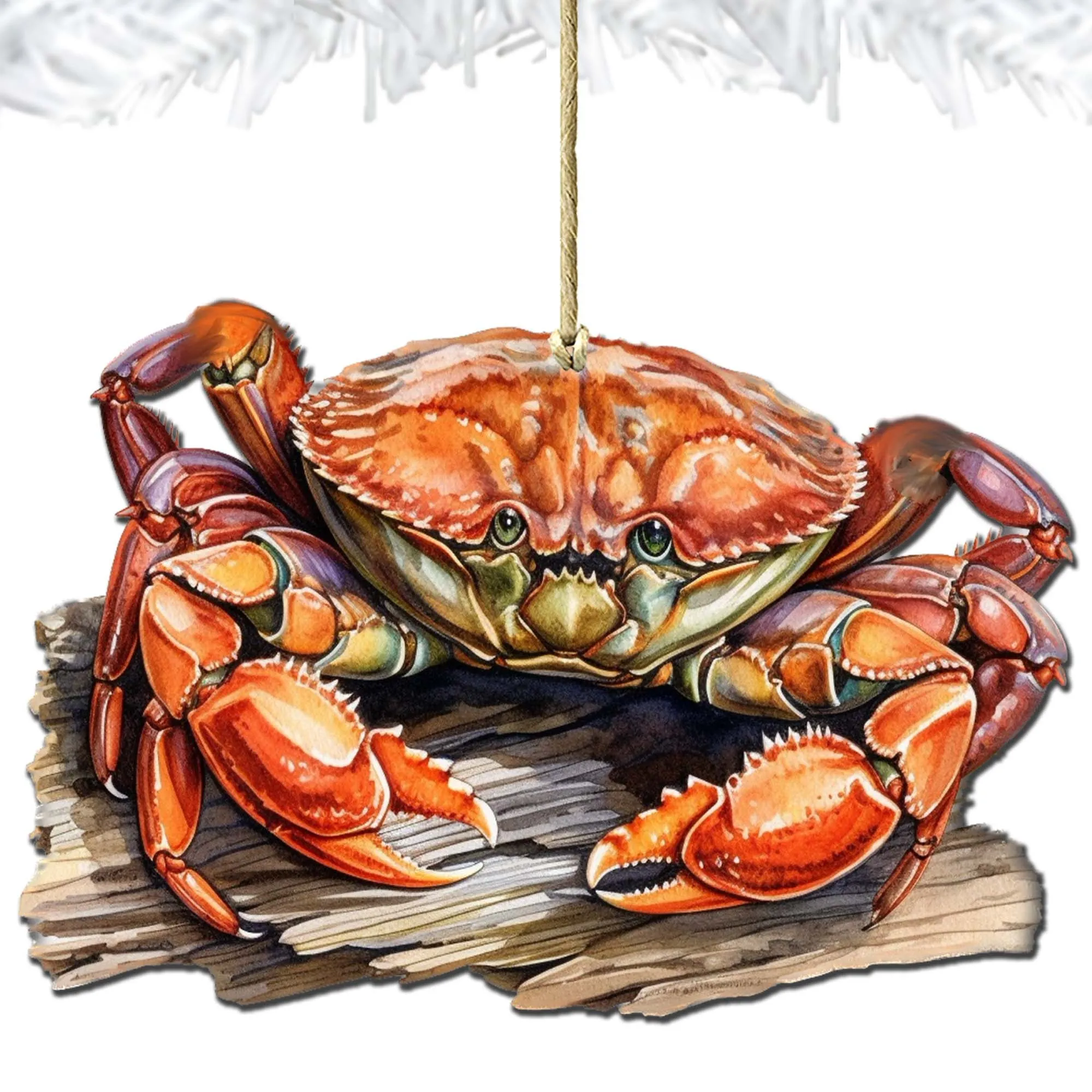Alaskan Charming Crab Wooden Ornaments by G.Debrekht - Wildlife Holiday Décor - 8710121-2