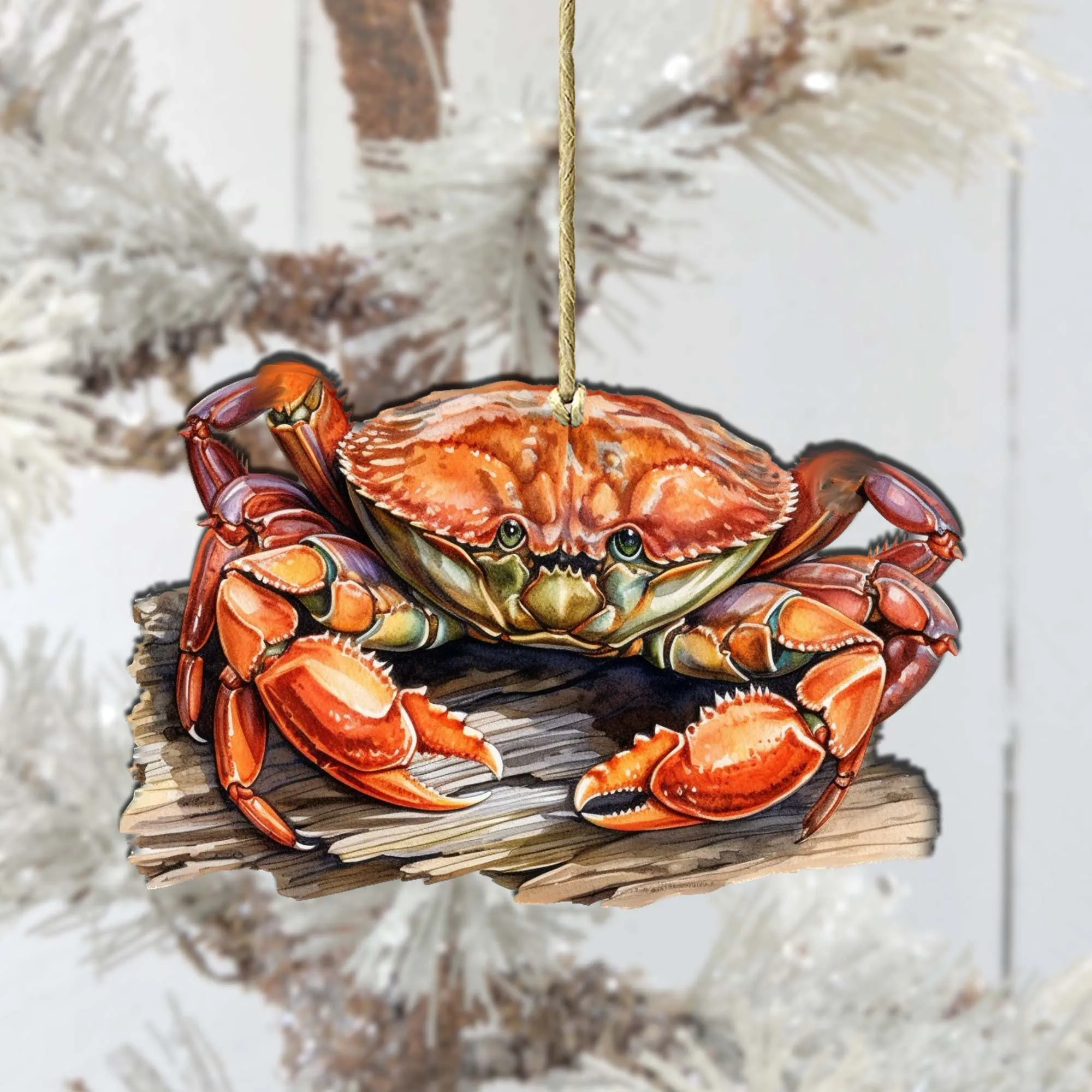 Alaskan Charming Crab Wooden Ornaments by G.Debrekht - Wildlife Holiday Décor - 8710121-2