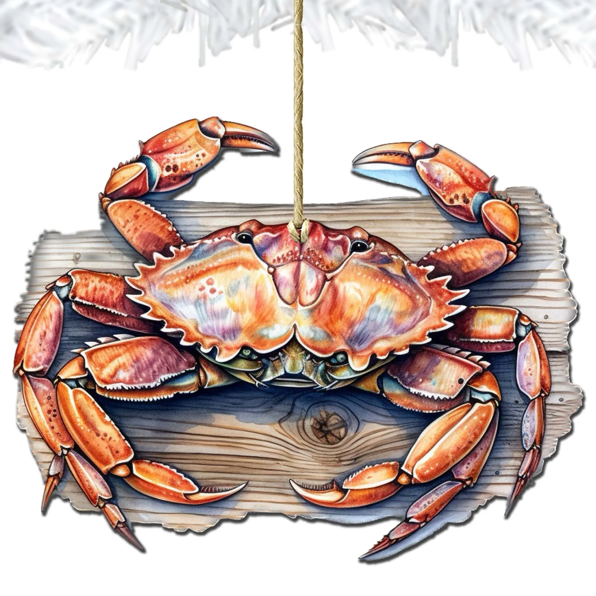 Alaskan Crab Wooden Ornaments by G.Debrekht - Wildlife Holiday Décor - 8710121-1