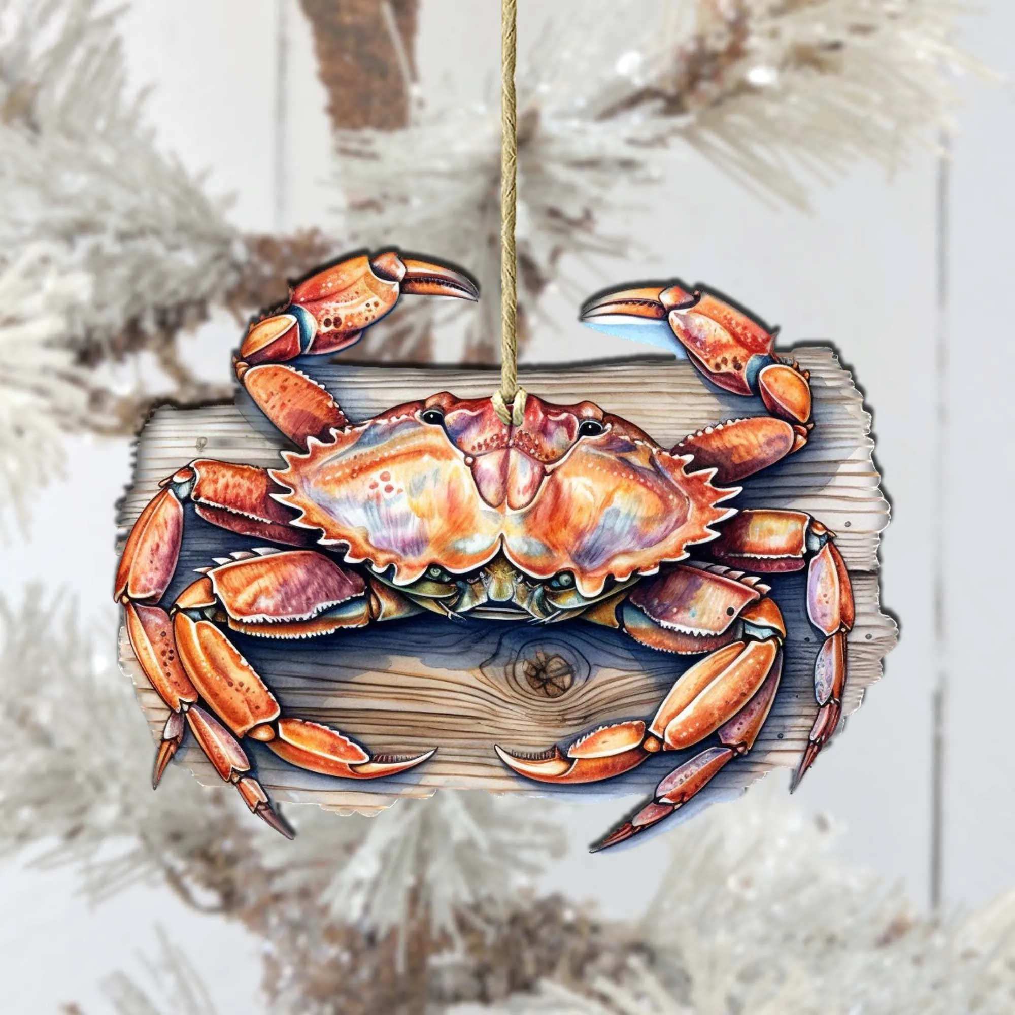 Alaskan Crab Wooden Ornaments by G.Debrekht - Wildlife Holiday Décor - 8710121-1