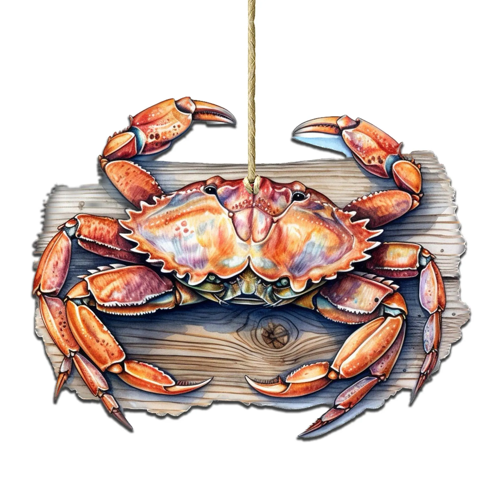 Alaskan Crab Wooden Ornaments by G.Debrekht - Wildlife Holiday Décor - 8710121-1