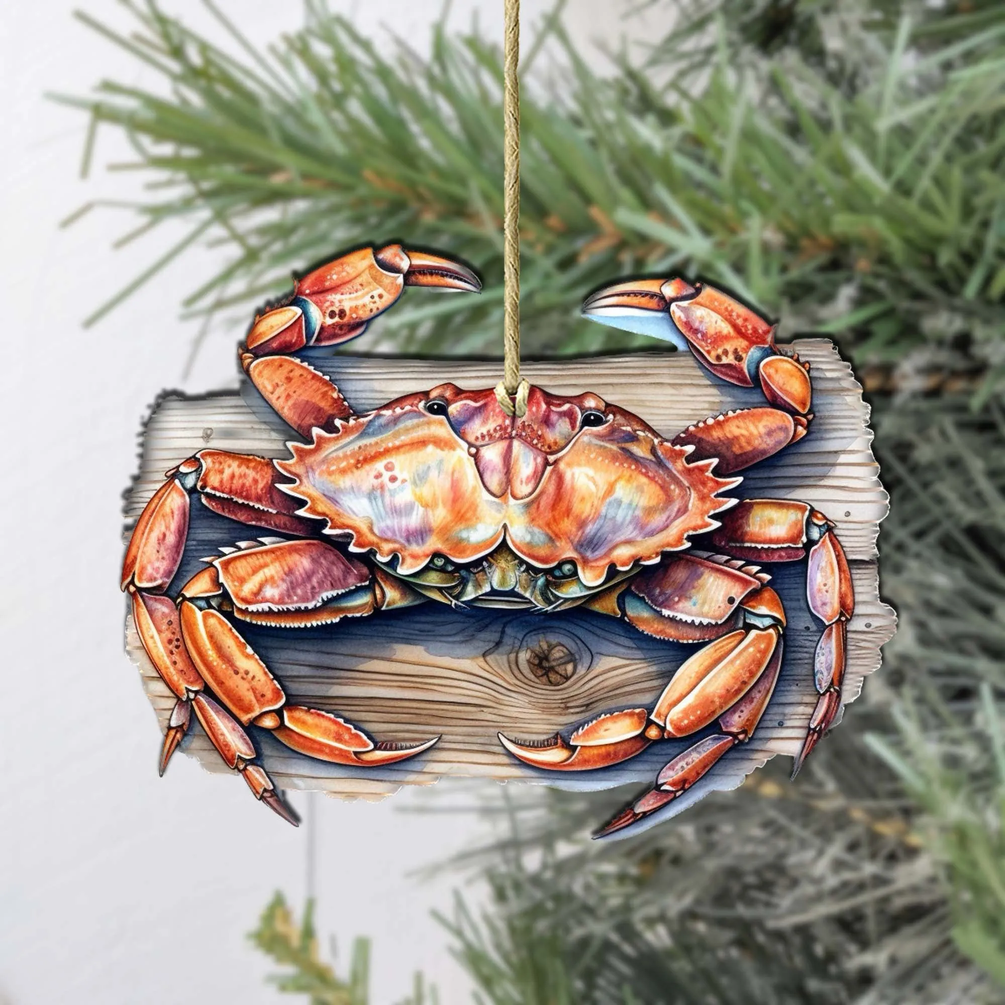 Alaskan Crab Wooden Ornaments by G.Debrekht - Wildlife Holiday Décor - 8710121-1