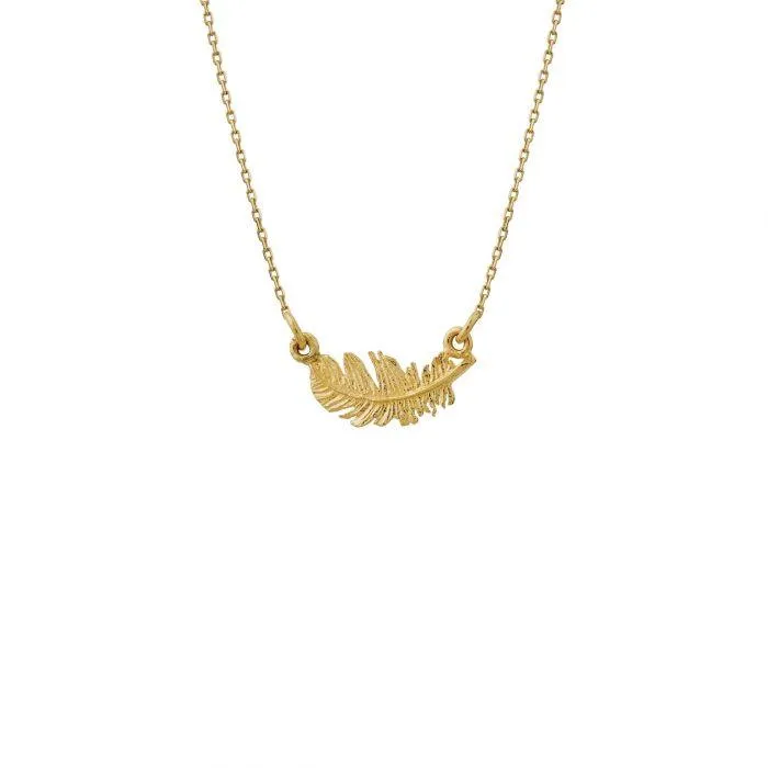 Alex Monroe In-Line Plume Feather Necklace - 18ct Gold