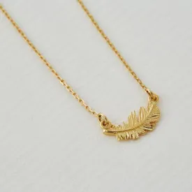 Alex Monroe In-Line Plume Feather Necklace - 18ct Gold