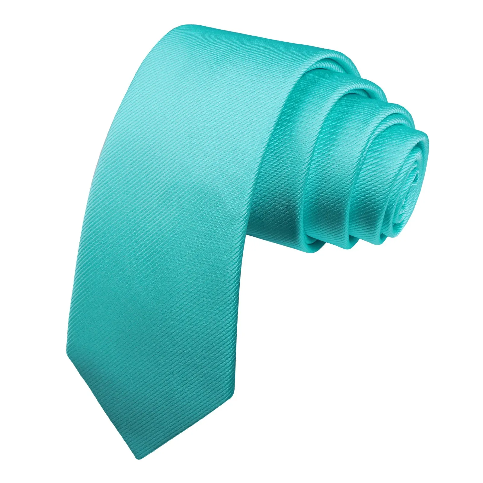 Alizeal Men's Solid Color Skinny Neckties-071