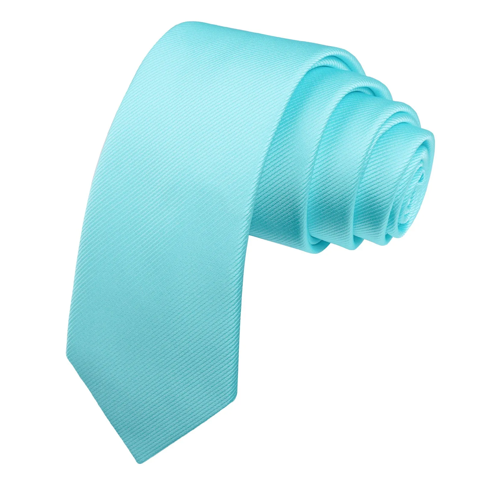 Alizeal Men's Solid Color Skinny Neckties-071