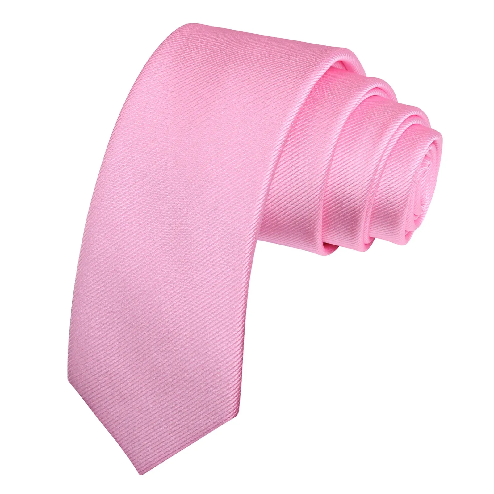 Alizeal Men's Solid Color Skinny Neckties-071