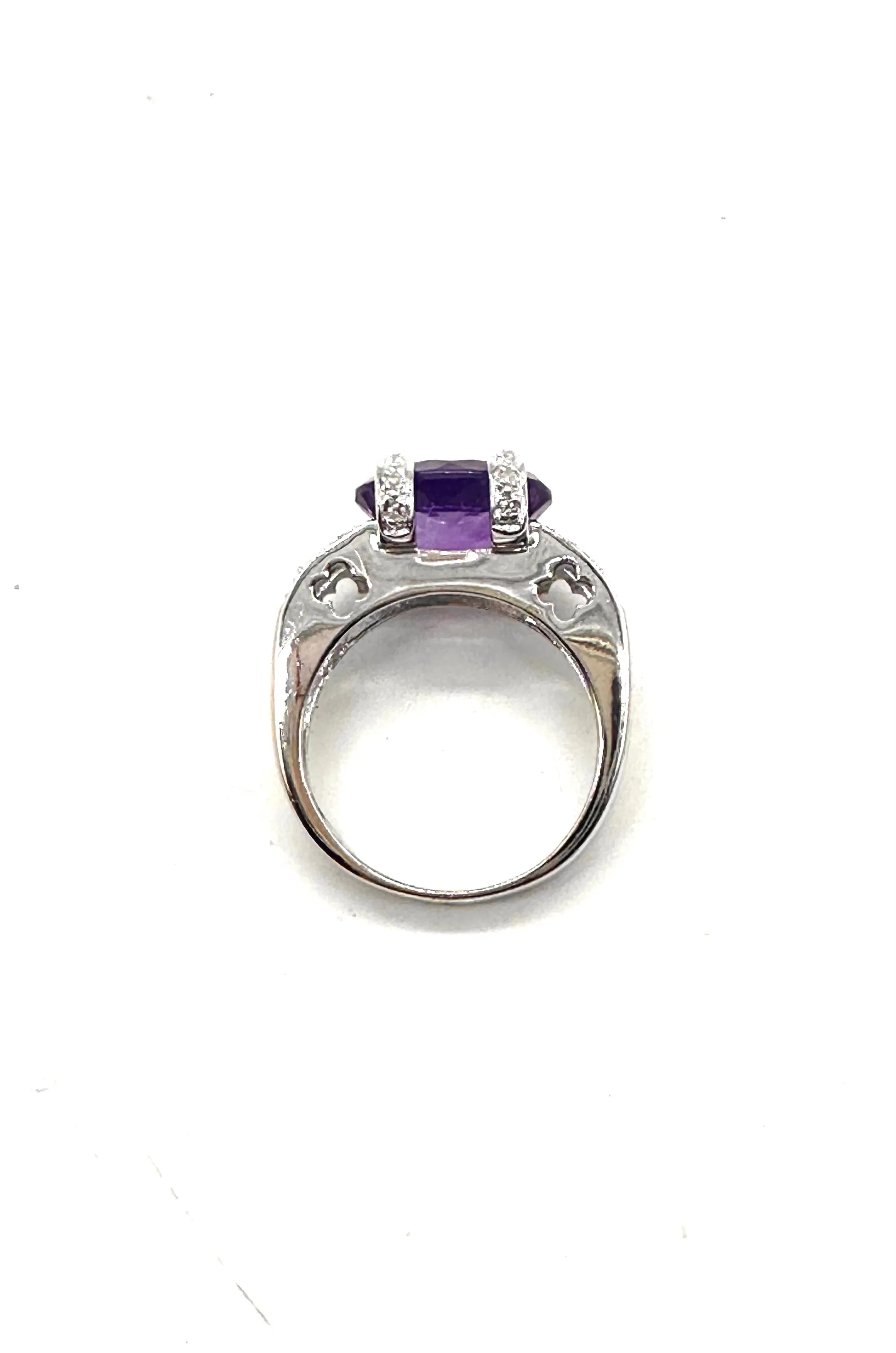 Amethyst and diamond ring