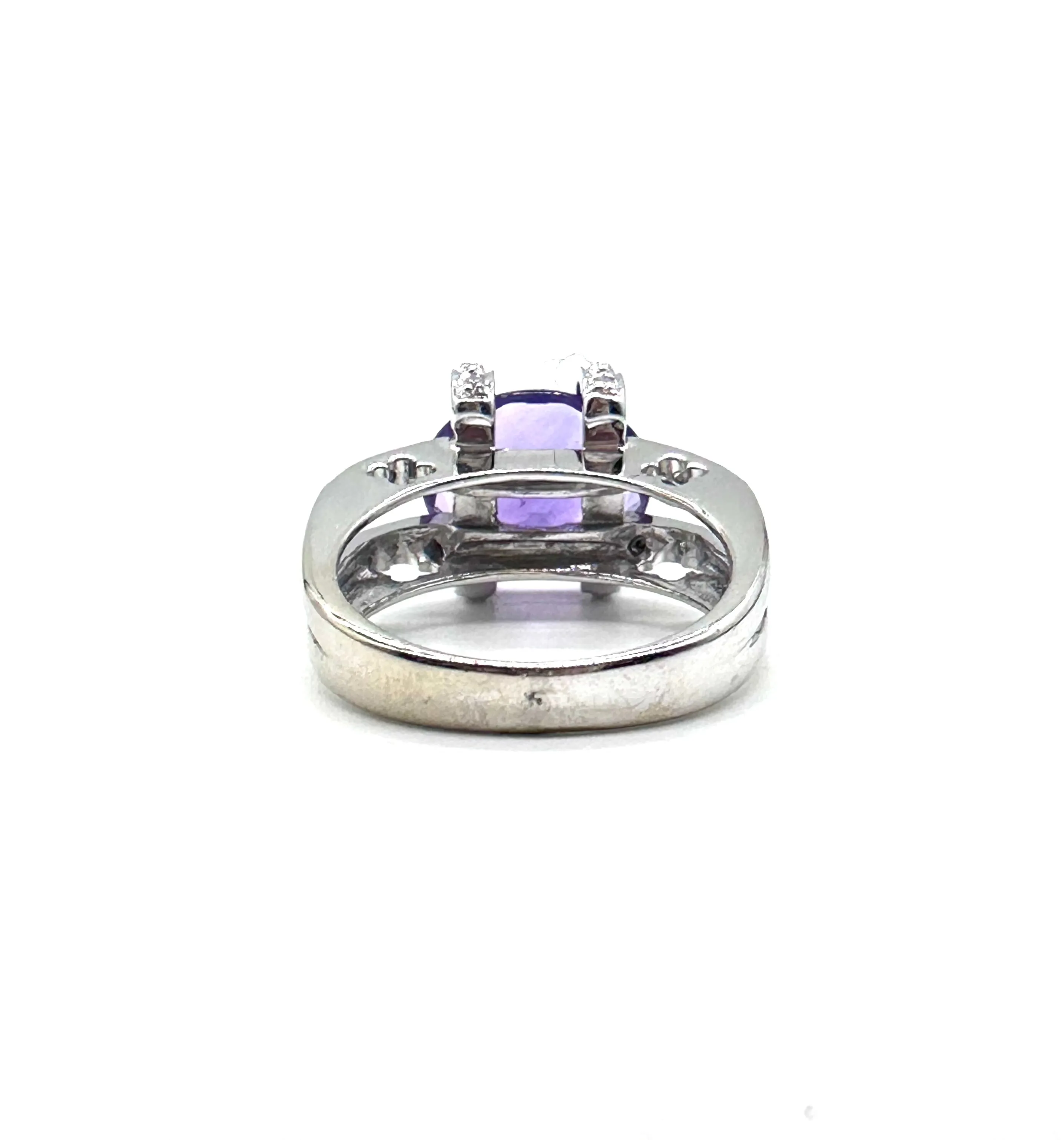 Amethyst and diamond ring