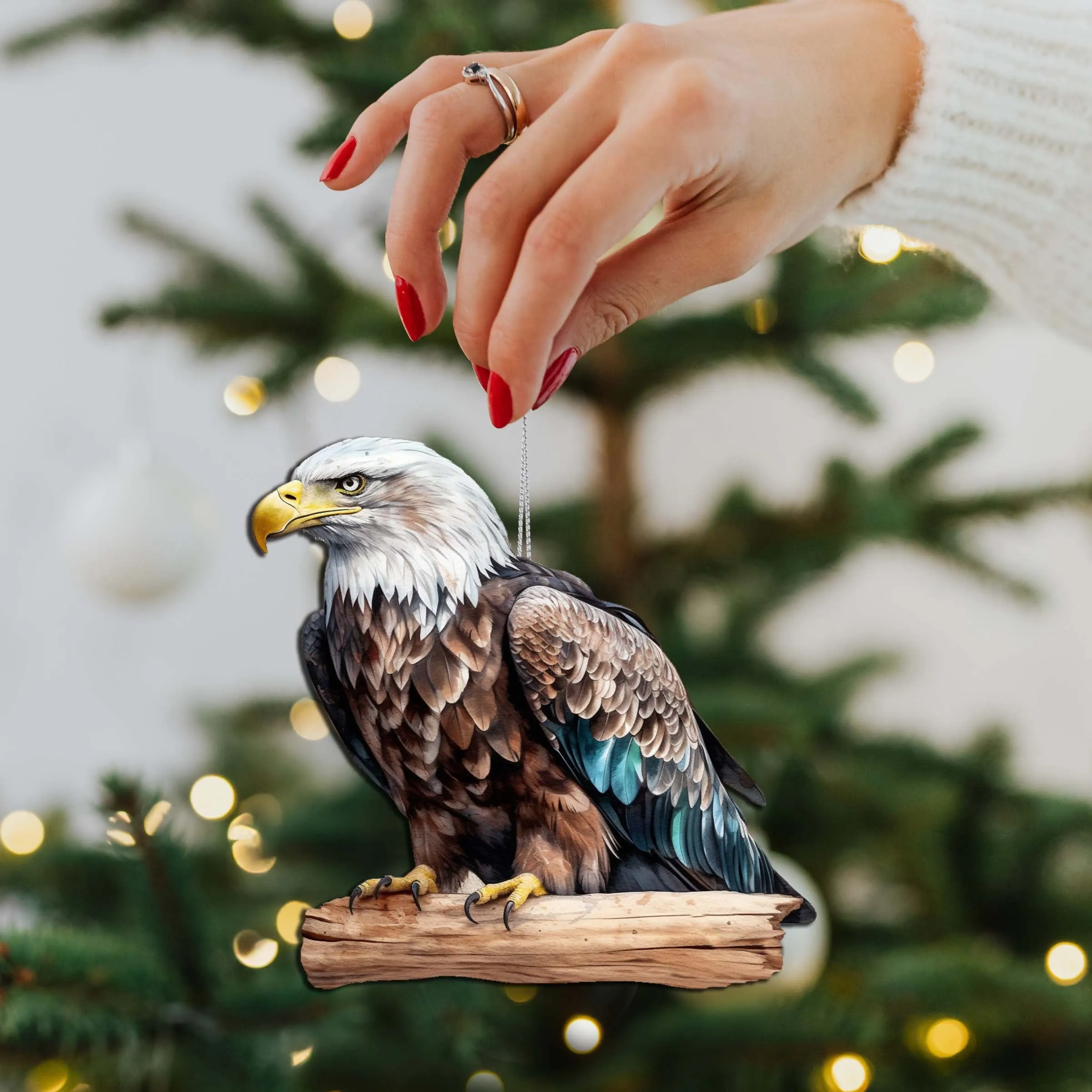 Bald Eagle Wooden Ornaments by G.Debrekht - Wildlife Holiday Décor - 8710101-2