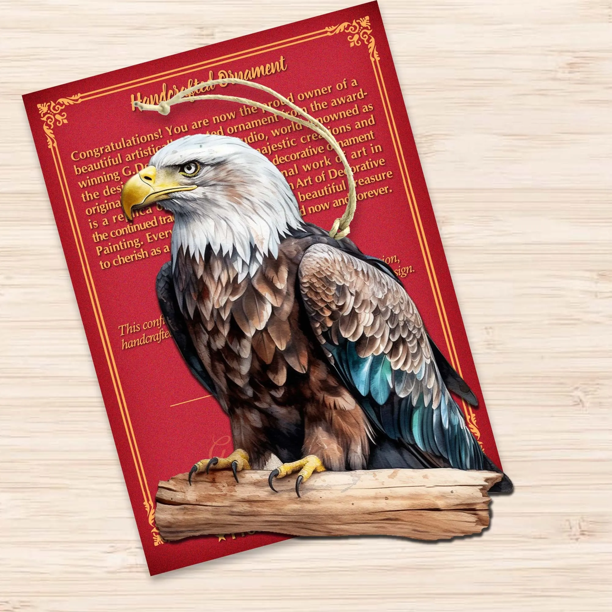 Bald Eagle Wooden Ornaments by G.Debrekht - Wildlife Holiday Décor - 8710101-2