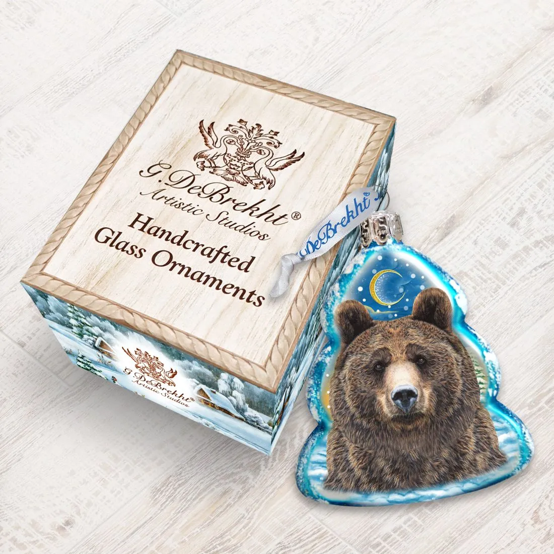 Bear Face Mercury Glass Ornament by G. DeBrekht - Wildlife Holiday Décor - 771056