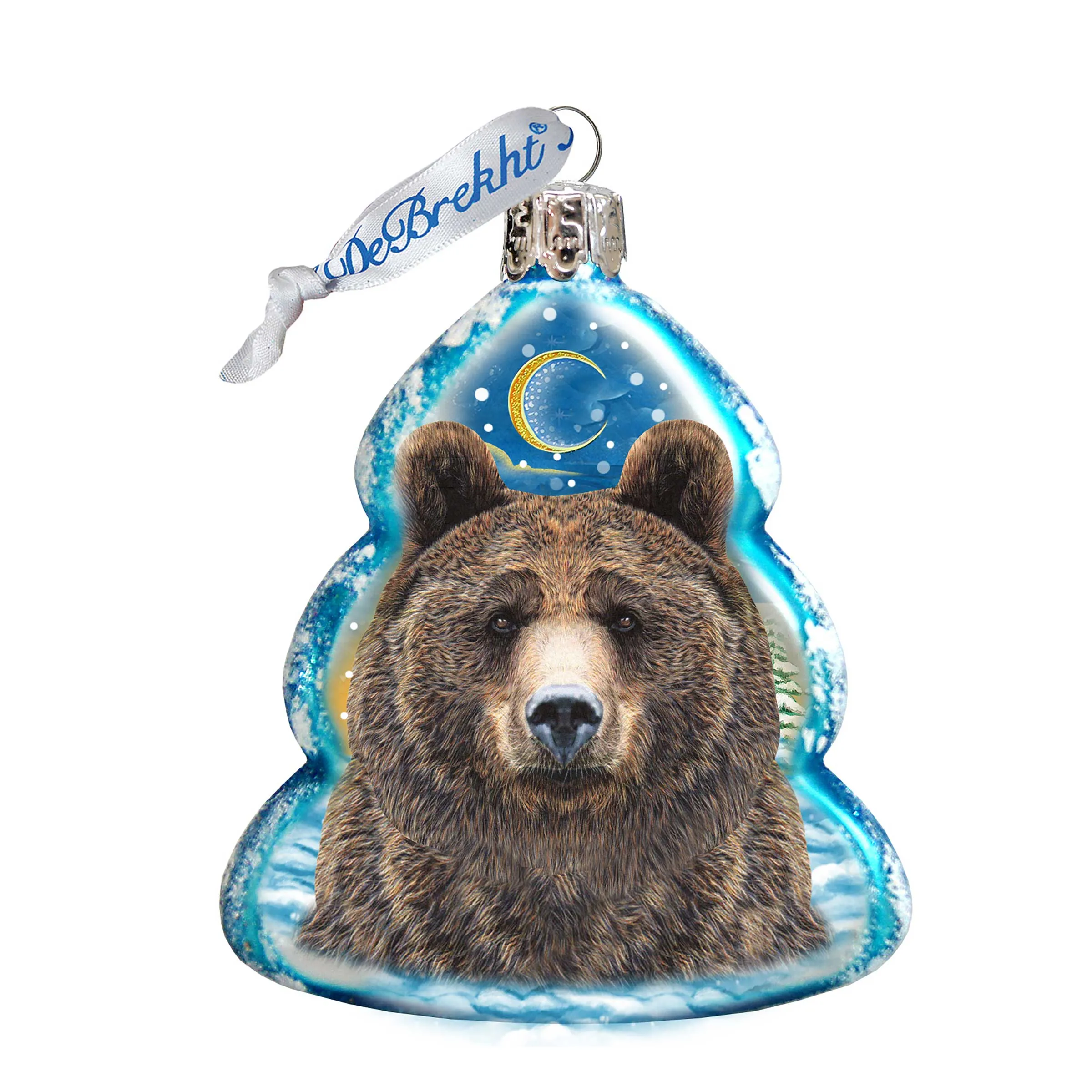 Bear Face Mercury Glass Ornament by G. DeBrekht - Wildlife Holiday Décor - 771056