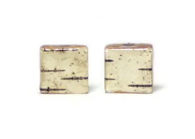 Birch Bark Resin Earrings