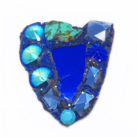 BLUE and TURQUOISE HEART BROOCH