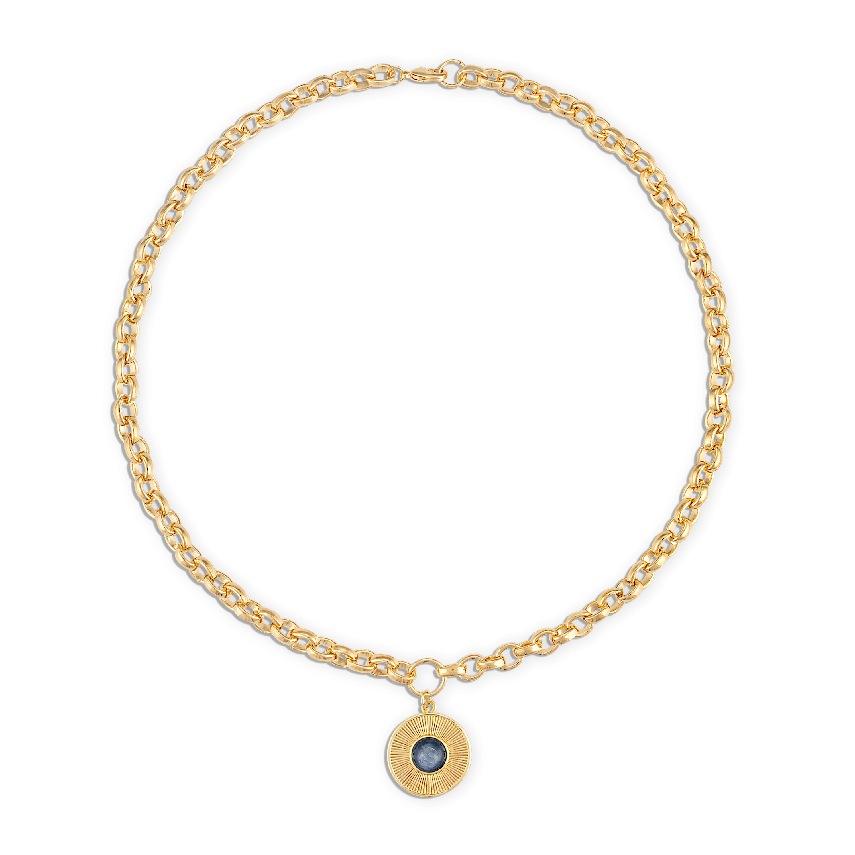 Blue Tiger Eye Sunburst Necklace