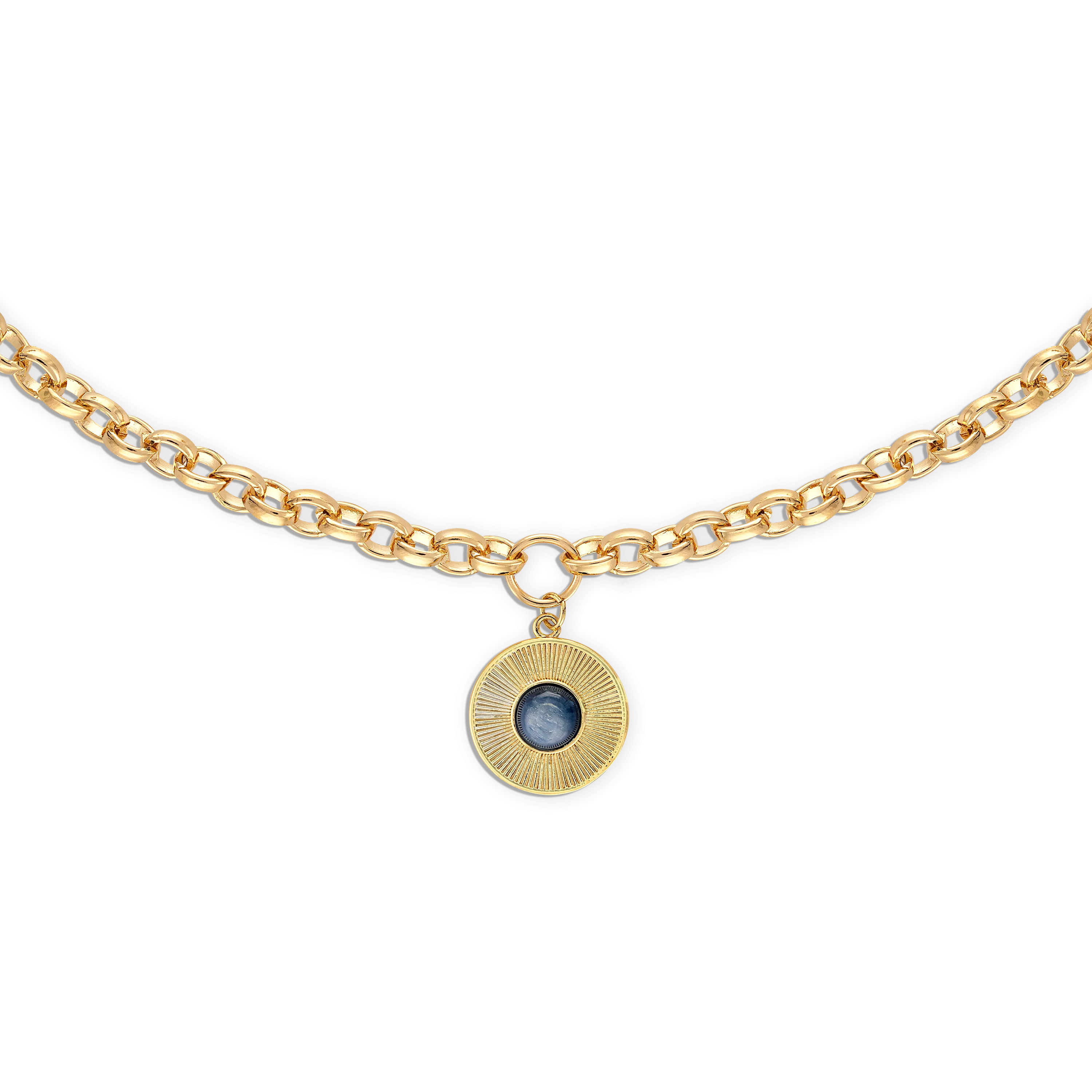 Blue Tiger Eye Sunburst Necklace