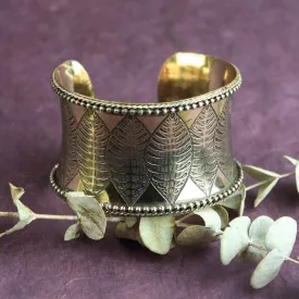 Brass Leaf Cuff Bracelet