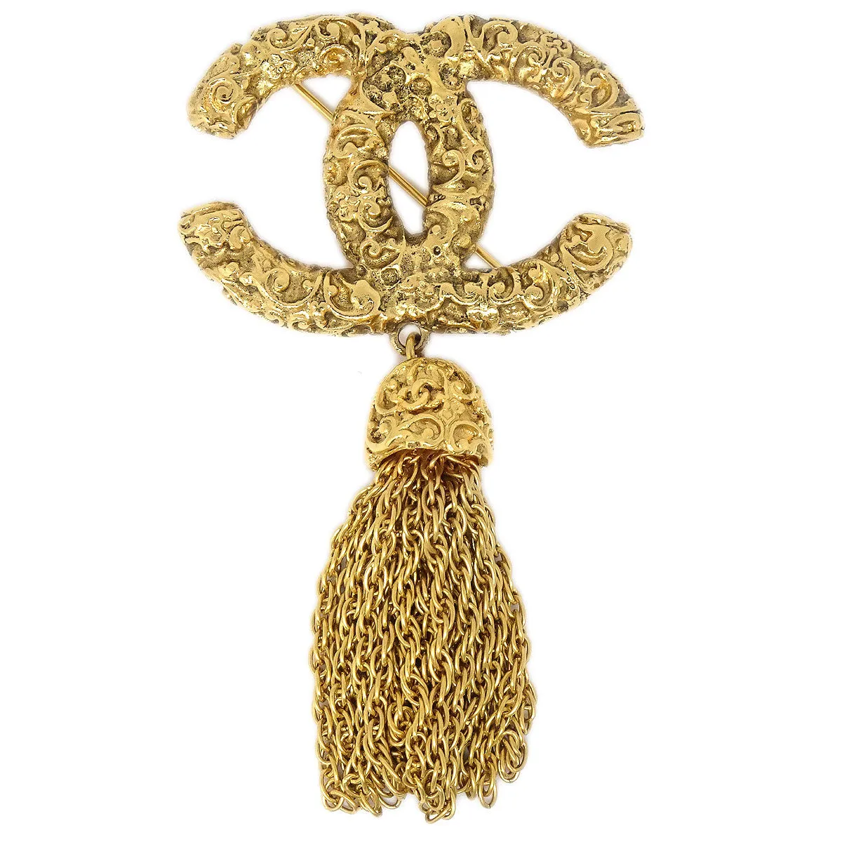 CHANEL 1993 Flower Brooch Pin Gold 94766