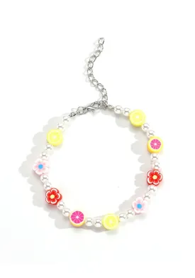 Cherry Blossom And Lemon Mixing Pearl Anklet