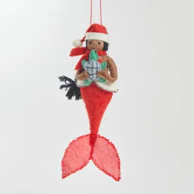Christmas Mermaid with Turtle Ornament
