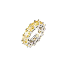 Citrine Square Cut Band Ring