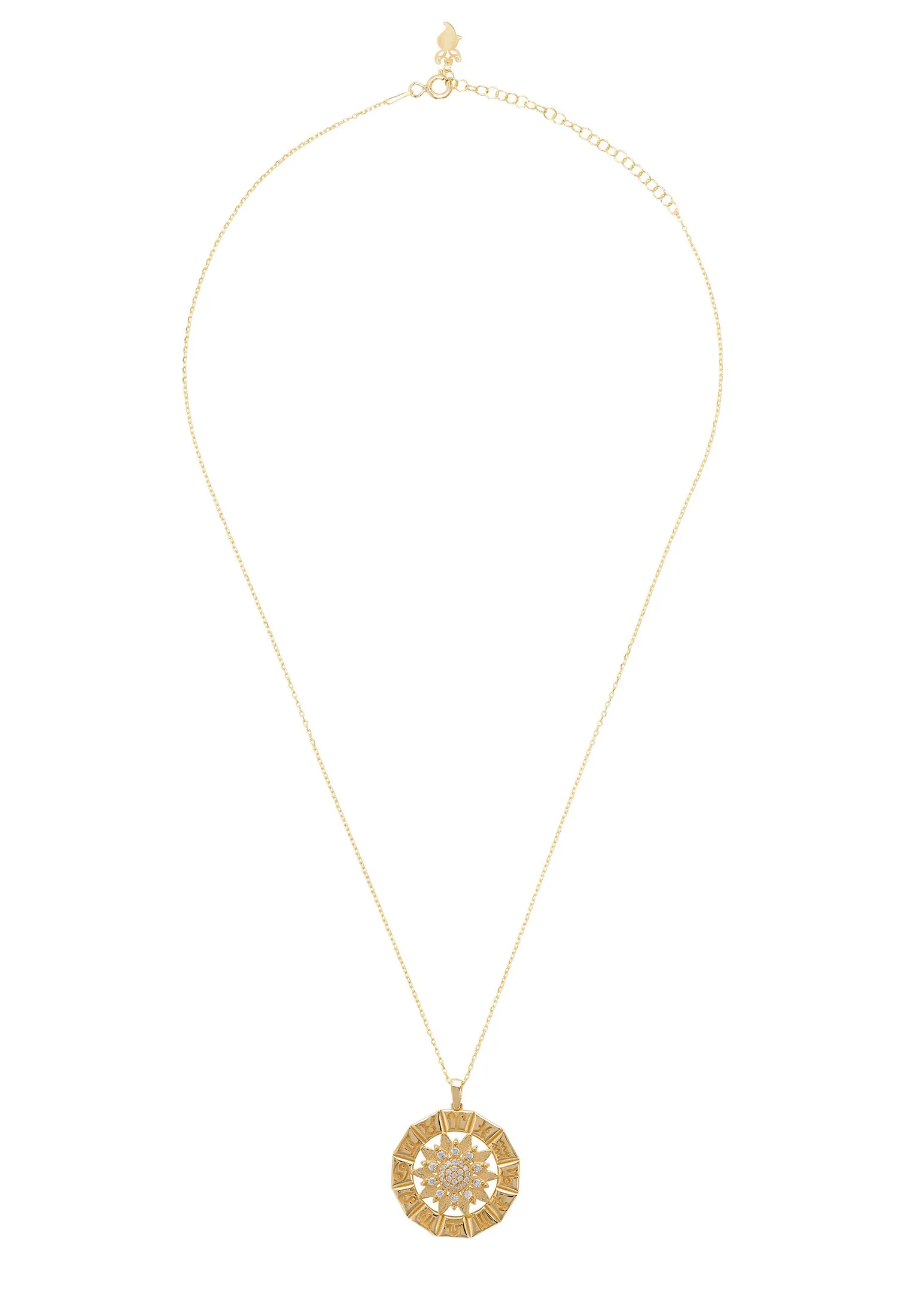 Constellation Zodiac Pendant Necklace Gold