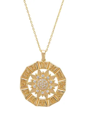 Constellation Zodiac Pendant Necklace Gold