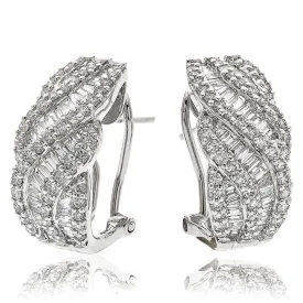 DIAMOND FANCY HOOP EARRINGS IN 18K WHITE GOLD