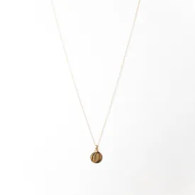 Disc Pendant Necklace, Solid Gold, Free Manual Engraving
