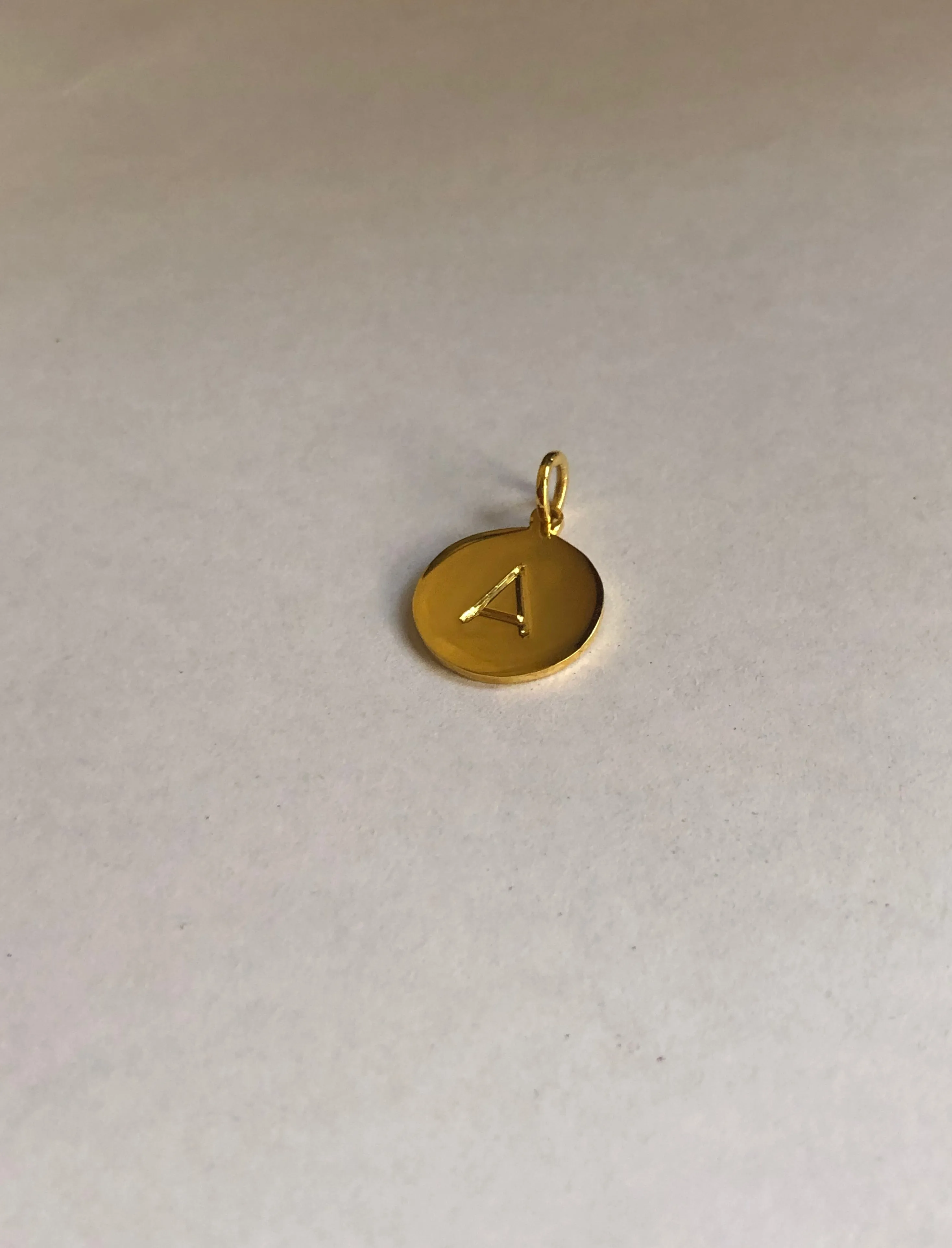 Disc Pendant Necklace, Solid Gold, Free Manual Engraving