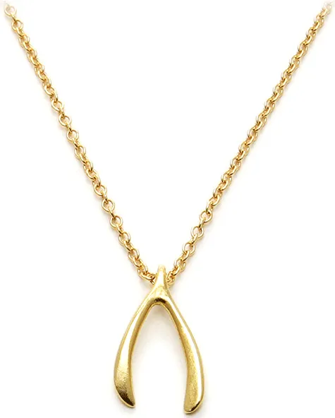 DOGEARED Wishbone Necklace - Gold Dipped