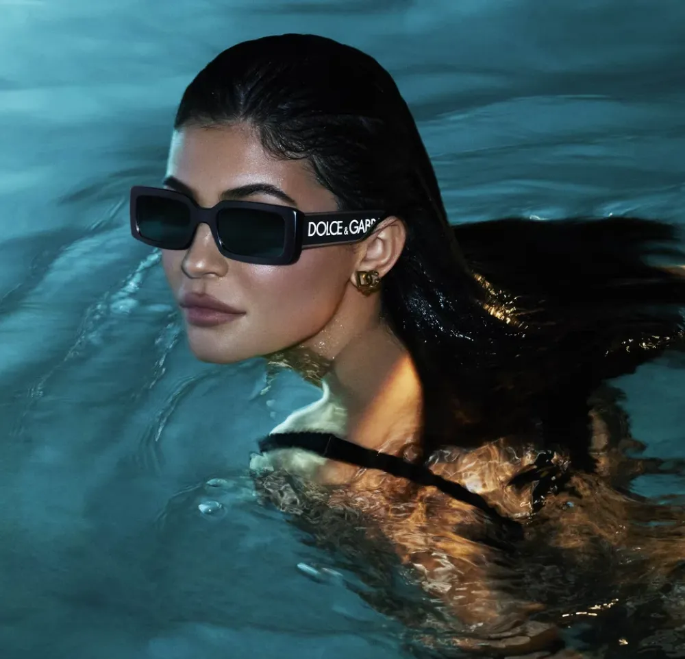 Dolce & Gabbana Rectangular Non-Polarized Sunglasses - Black/Dark Gray